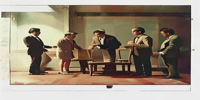 影视经典打屁股片段截图，复古胶片风格画面展示情景喜剧中的经典肢体喜剧动作，色调温暖怀旧